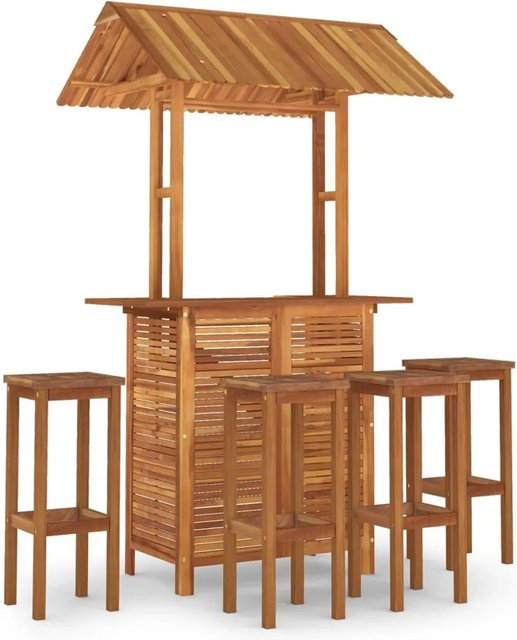 vidaXL 5-tlg Gartenbar-Set Modell 8 aus geöltem Akazien-Massivholz in Braun, B/T/H: 217 x 106 x 122 cm - Bild 1