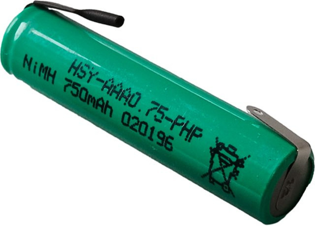 Philips wiederaufladbare NiMH-Batterie AAA 1,2V 750mAh mit Schweißlaschen in Grün für elektrische Zahnbürsten und Rasierer - Bild 1