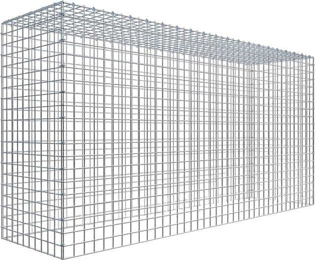 Gabiona C-Ring Anbaukorb Typ 3 in Silbergrau, Maschenweite 5 x 5 cm, B/H/T: 100 x 200 x 50 cm - Bild 1