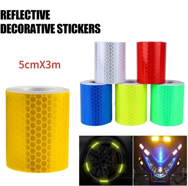 Reflektierendes Auto-Klebeband in Gelb als Sicherheitswarnaufkleber und Reflektor-Schutzband für LKW, Auto und Motorrad, Breite: 5 cm, Länge: 3 m - Bild 1