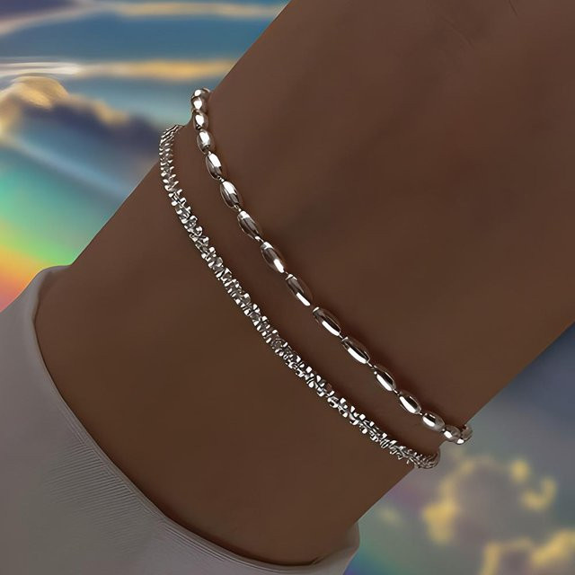 Armband-Set Kupfer, Silber, Kristall, Damen - Bild 1