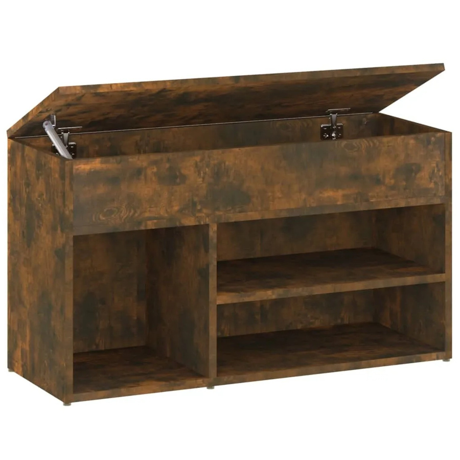 vidaXL Schuhbank aus Holzwerkstoff in Räuchereiche, Farbe: Braun, B/T/H: 80 x 30 x 45 cm - Bild 2