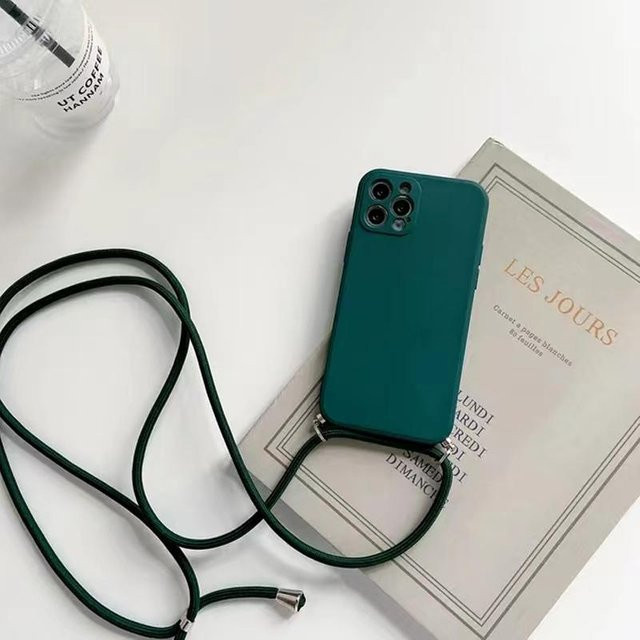 Silikonhülle mit Umhängeband für Xiaomi Redmi Note 13 Pro 5G, 4G, Pro+ Plus und Note 13 5G/4G in Grün oder Rot - Bild 1