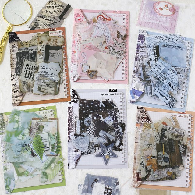 Journamm 15 Stück dekorative PET-Aufkleber in Multicolour für Scrapbooking, Journaling und Kartenherstellung - Bild 1