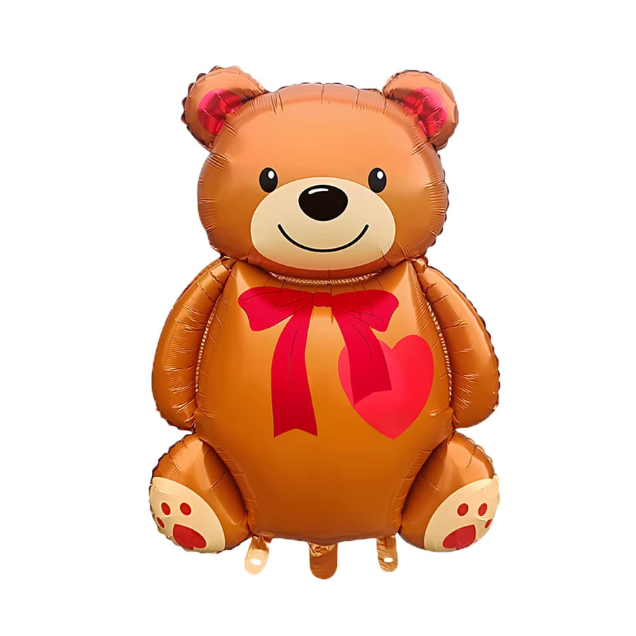 KUKUZHU Aluminium-Ballon mit Bär und Herz Motiv in Braun für Geburtstag, Valentinstag oder Baby Shower - Bild 2