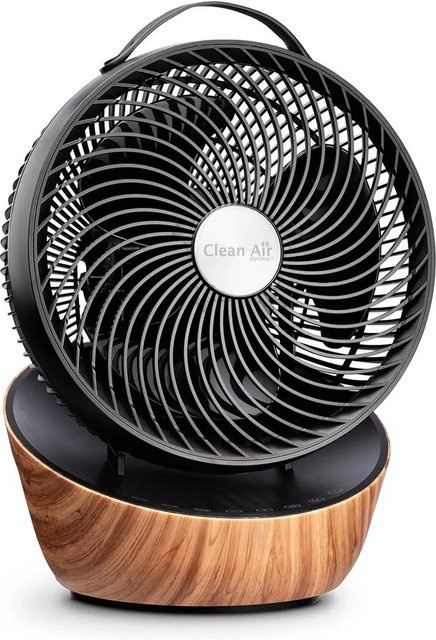 Clean Air Optima Wood Design Zirkulator Ventilator CA-403 Smart in Schwarz mit App-Steuerung und Tischfunktion - Bild 1