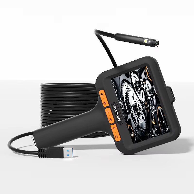ENWOR Industrielles Endoskop mit 4,3-Zoll-Bildschirm, Wasserdichte USB-C Sonde mit 8mm Einzel- oder Doppellinse und 8 LEDs, Schwarz - Bild 5