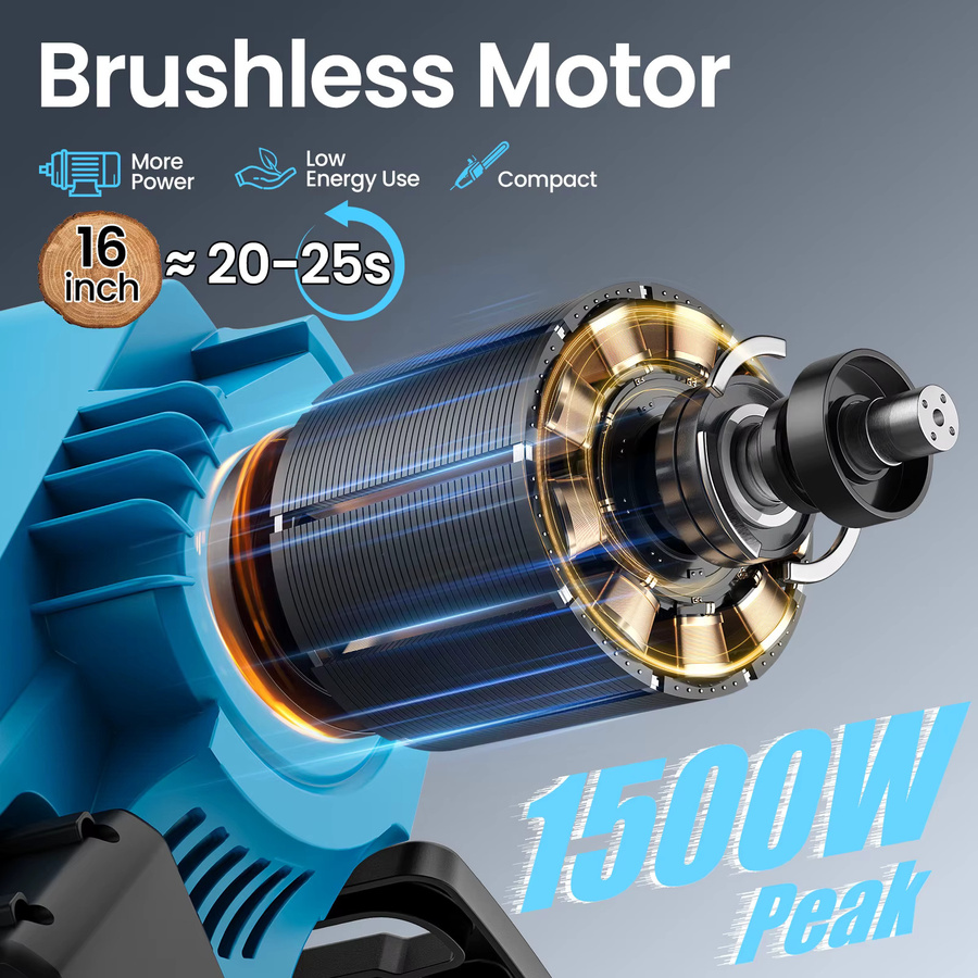 Makita 16-Zoll bürstenlose elektrische Kettensäge mit 3500 W, blau, kompatibel mit Makita LXT Akkus - Bild 5