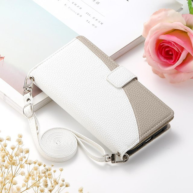 Flip-Ledertasche Brieftasche Kartenhülle für Samsung Galaxy S26 S25 S24 S23 S22 S21 S20 Plus A17 A07 A16 A56 A36 A26 in Weiß - Bild 1