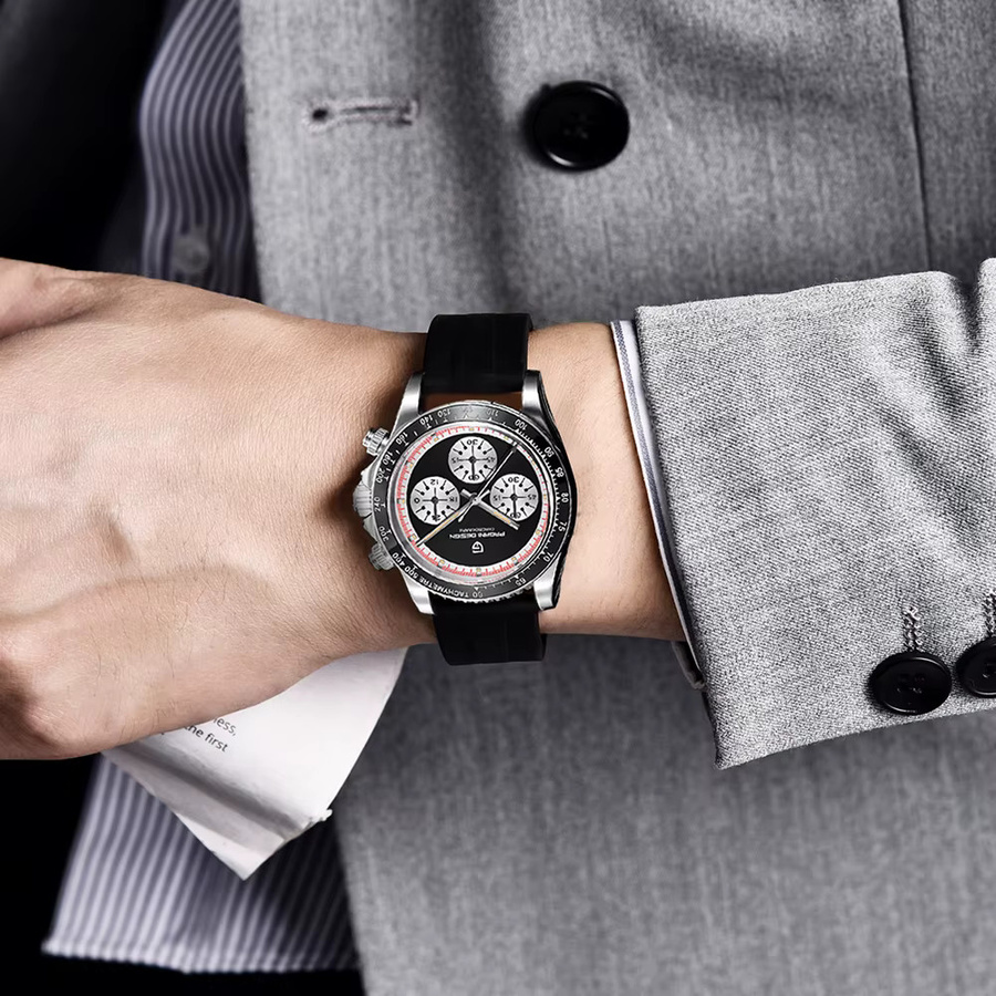 Pagani Design Armbanduhr, Quarz, Edelstahl, Silber, Leder, Herren - Bild 5