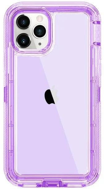 Stoßfeste Hybrid Heavy Duty Armor Ganzkörper Schutzhülle von Xiangyun für iPhone 15 14 13 12 11 Pro Max Plus in Violett Transparent - Bild 1
