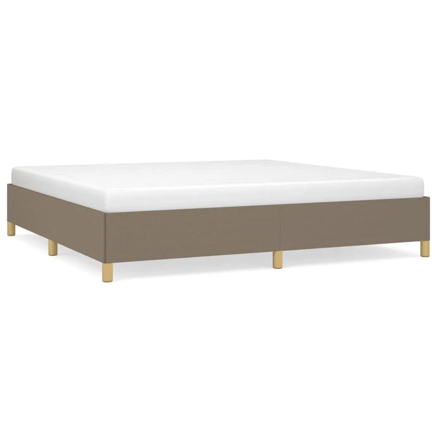 vidaXL Bettgestell modern mit Stoffbezug in Beige und Grau B/T/H: 200 x 200 x 35 cm - Bild 2
