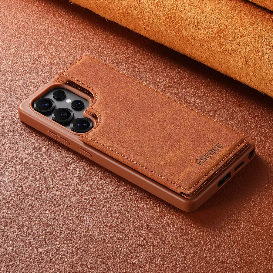 Luxuriöse Leder-Handyhülle mit Kartenfächern für Samsung Galaxy S25 FE S24 Plus S23 S22 S21 Ultra A56 A36 A55 A35 in Schwarz - Bild 2