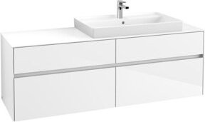 V&B Waschtischunterschrank Collaro in Weiß glänzend mit LED-Beleuchtung B/T/H: 160 x 54,8 x 50 cm - Bild 1
