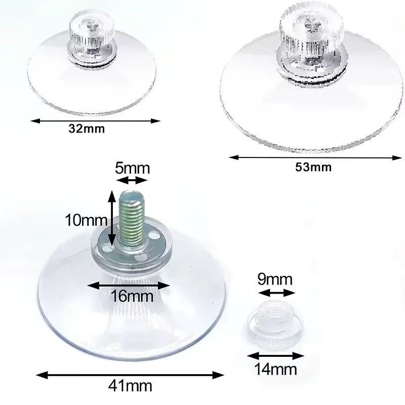 Transparente PVC-Vakuum-Saugnapfhalter aus Kunststoff mit Schrauben für Badezimmer, Küche und Büro, Durchmesser: 32 mm, 41 mm und 53 mm - Bild 6