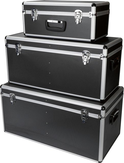 LUX-TOOLS Universalboxen-Set AKW 3-teilig in Schwarz und Aluminium - Bild 1
