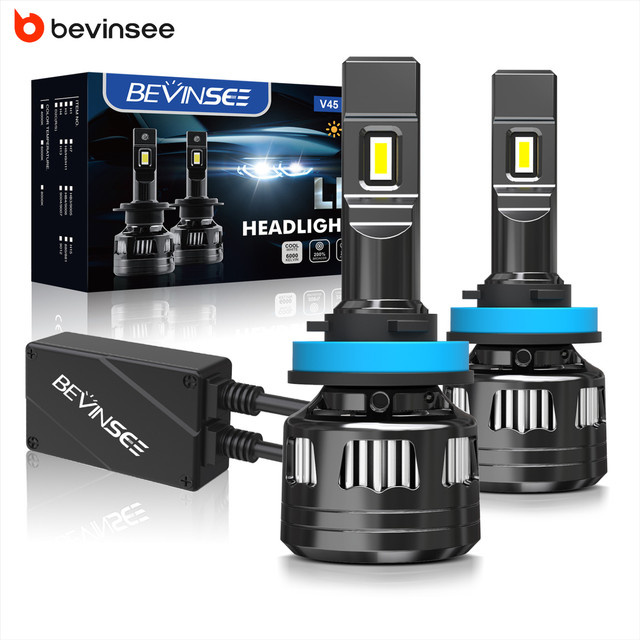 BEVINSEE H11 LED-Scheinwerferlampe 120 W mit 22000 LM und 6000 K für Autos, CANbus kompatibel - Bild 1