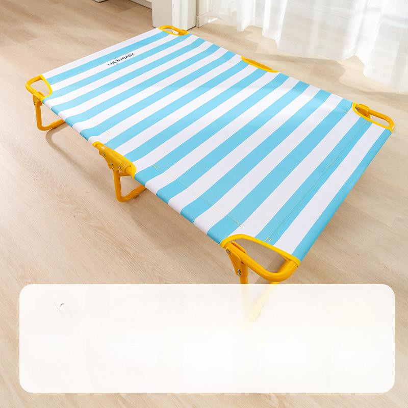 Faltbares Hunde-Campingbett mit Streifen-Design aus 600D Oxford-Gewebe für große und mittelgroße Hunde, B/T/H: 70 x 58 x 16 cm - Bild 1