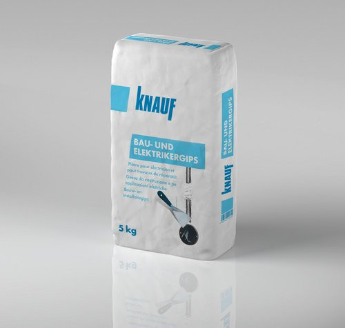 Knauf Montagegips Bau- und Elektrikergips für Wand und Decke, 5 kg, grau - Bild 1