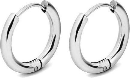 Aloisia Hoop Ohrringe, 316L Edelstahl, Silber, Unisex, 8mm - Bild 1