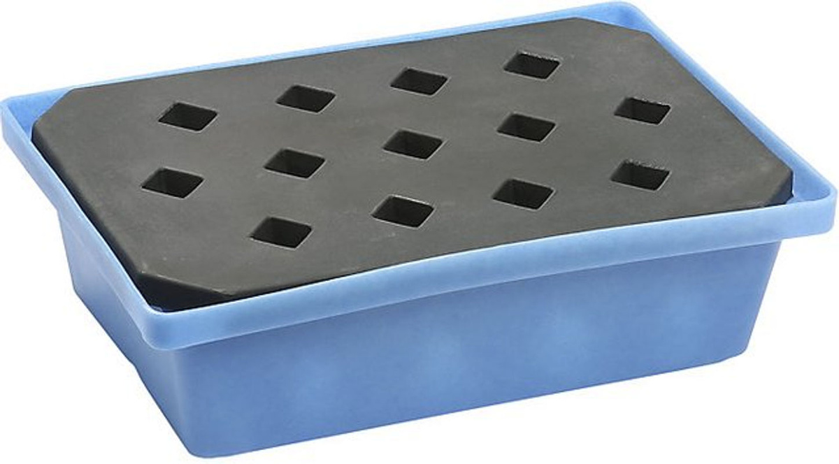 Emtez PE-Auffangwanne mit Rost für Kleingebinde, Blau, B/T/H: 59,5 x 39,5 x 17 cm - Bild 2