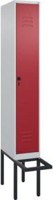 C+P Spind Classic PLUS Garderobenspind mit Sitzbank, 1 Abteil, B/H/T: 212,0 x 81,5 x 30,0 cm, Sicherheits-Drehriegel, 4 Garderobenhaken, mittige Trennwand, auskragende Sitzbanktyp - Bild 1