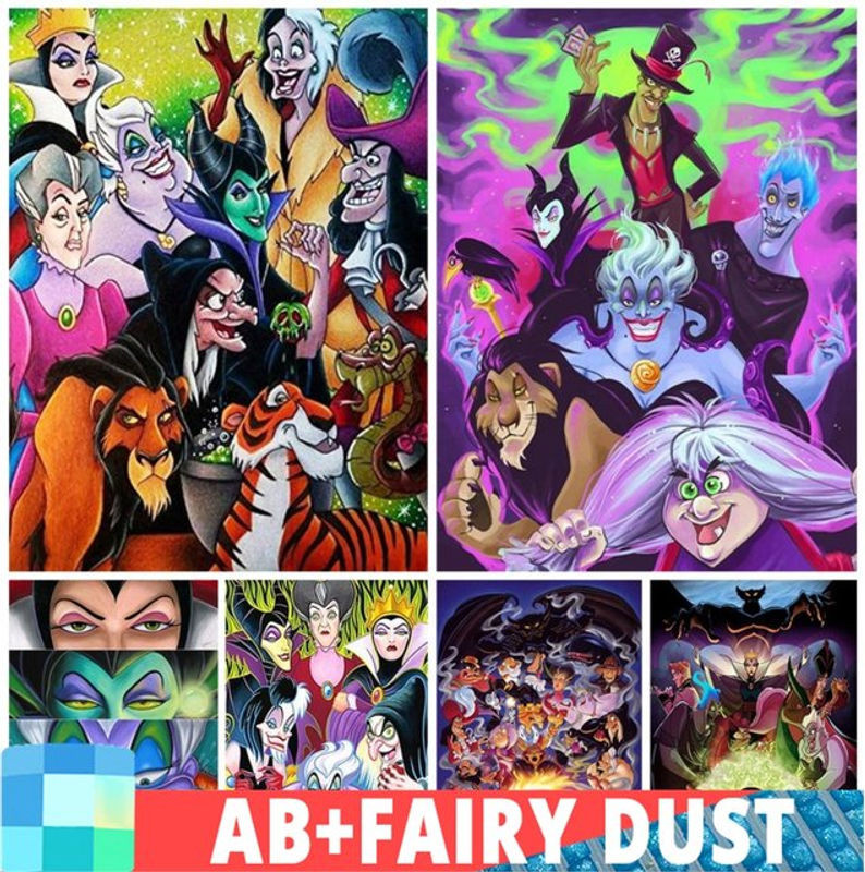 AB Fairy Dust Disney Villains Diamond Painting Kit Mosaik Bild DIY Set mehrfarbig - Bild 1