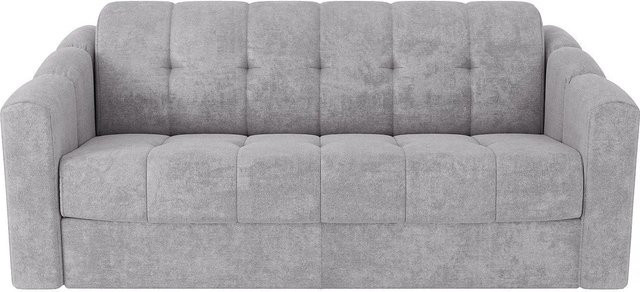 Vente-unique Schlafsofa Darielo Hellgrau mit Auszugsschublade, Breite: 190 cm - Bild 1