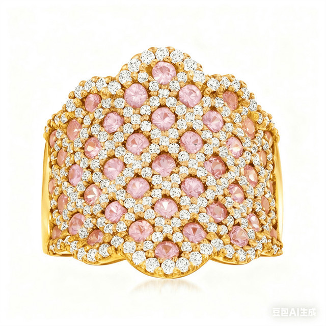 YoYo Ring, Rosa Synthetischer Zirkonia, Gelbgold, Damen - Bild 1