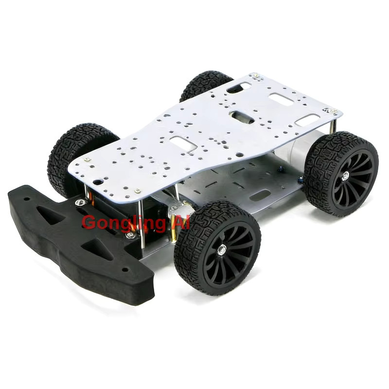 GoLingLing Omnidirektionales Programmierbares Roboter-Auto-Chassis mit Motor, Schwarz - Bild 2
