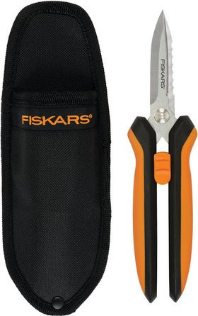 Fiskars Solid SP320 Mehrzweck-Gartenschere in Schwarz und Orange mit Nylon-Schutzhülle - Bild 2
