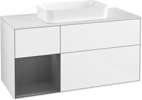 V&B Waschtischunterschrank Finion in Anthrazit und Weiß, B/T: 120 x 60 cm - Bild 1