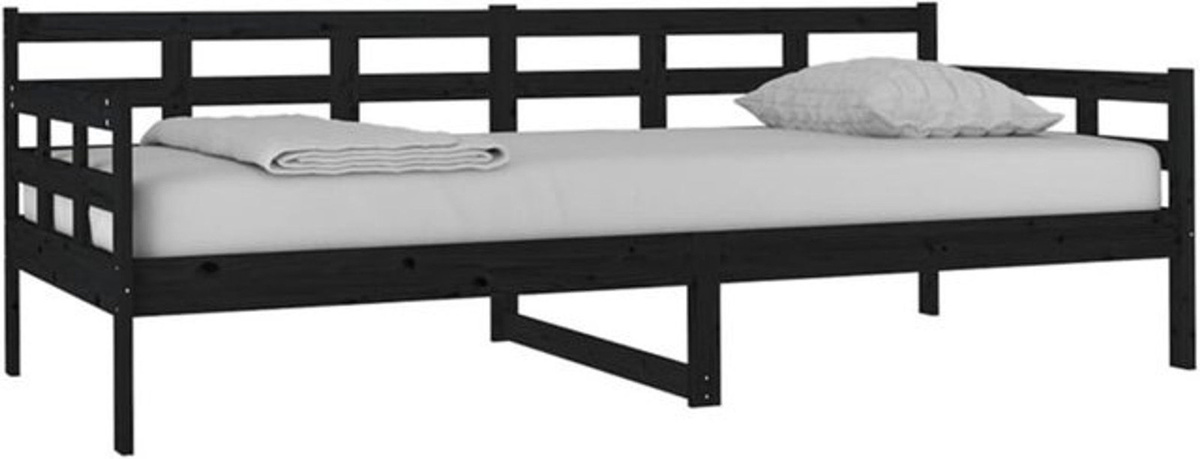 Vidaxl Tagesbett aus Massivholz Kiefer in Schwarz im Landhausstil, Breite: 90 cm, Länge: 200 cm - Bild 1