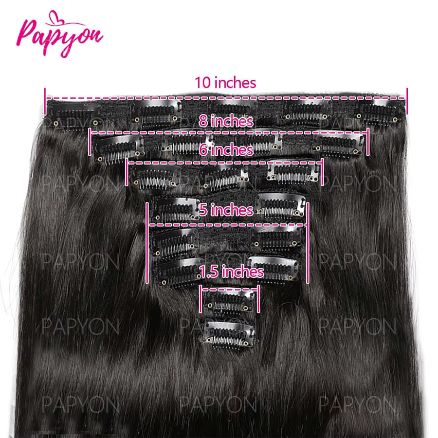 PAPYON Clip-in-Haarverlängerungen aus 100 % Echthaar, 120 g - Bild 5