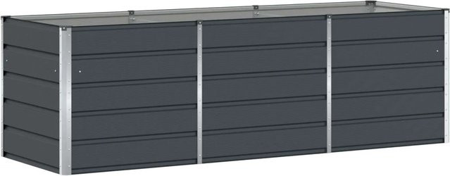 vidaXL Pflanzkübel Anthrazit aus Stahl und Kunststoff B/T/H: 240 x 80 x 75 cm - Bild 1