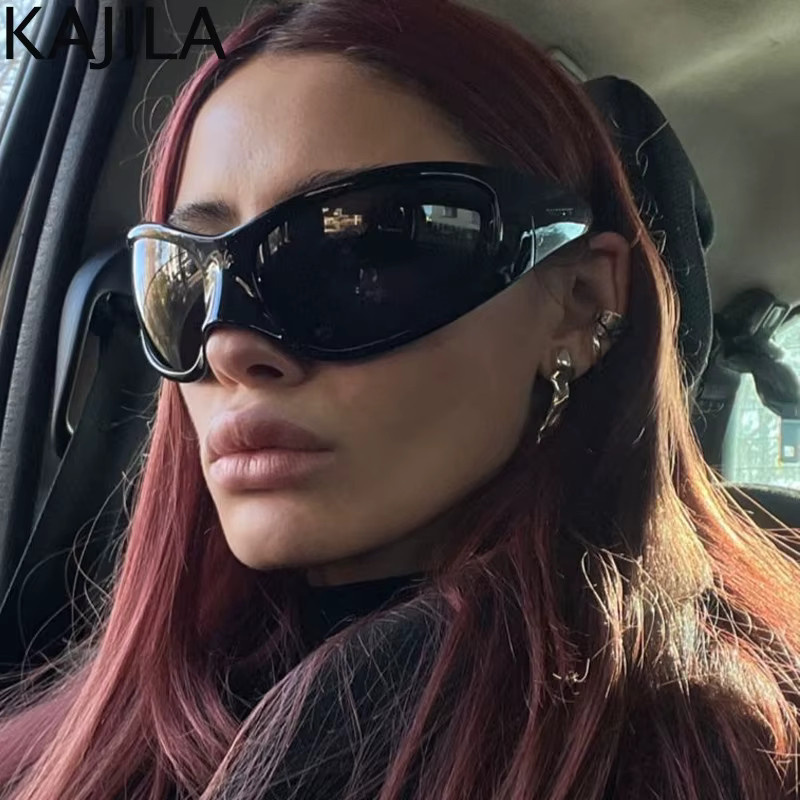 Kajila Sonnenbrille Wrap, Vollrand, Schwarz, Damen, Kunststoff - Bild 2