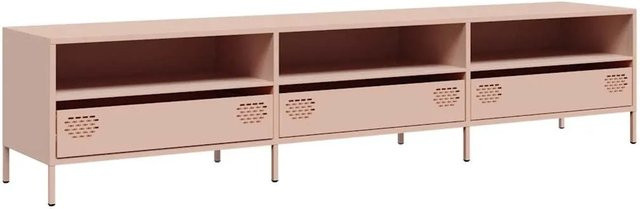 vidaXL TV-Schrank aus kaltgewalztem Stahl in Rosa, Industrie-Stil, B: 202 cm, T: 39 cm, H: 43,5 cm - Bild 1