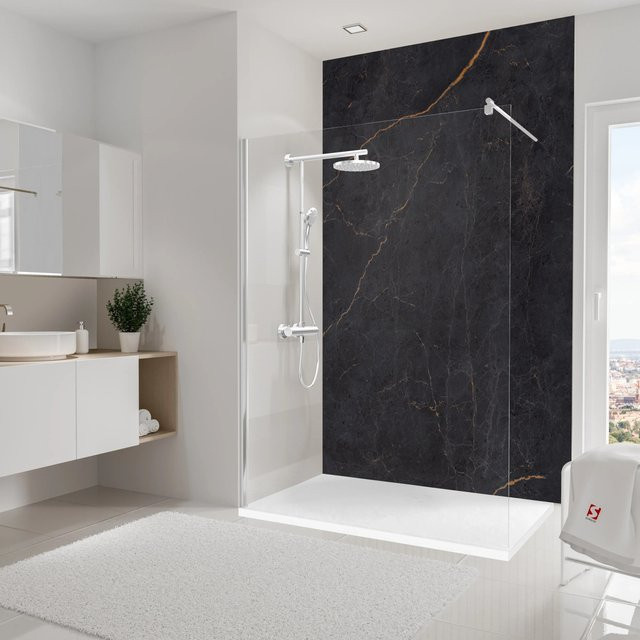 Schulte Duschrückwand DecoDesign Stein Marmor Anthrazit Grau B: 150 cm, H: 255 cm - Bild 1