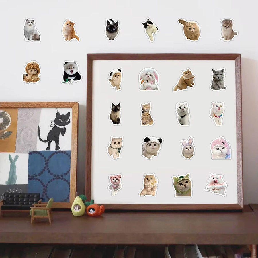 GOGOTU Kawaii Katzen Aufkleber, 60-teiliges Set, bunt - Bild 2