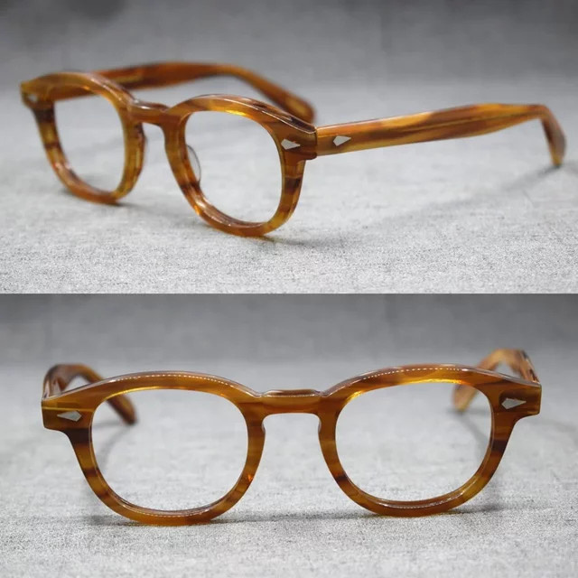 BETSION Korrektionsbrille, Acetat, rund, Vollrand, braun, Unisex - Bild 1