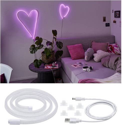 Paulmann Neon Colorflex LED-Streifen Pink mit USB-Anschluss, Länge: 1 m - Bild 1