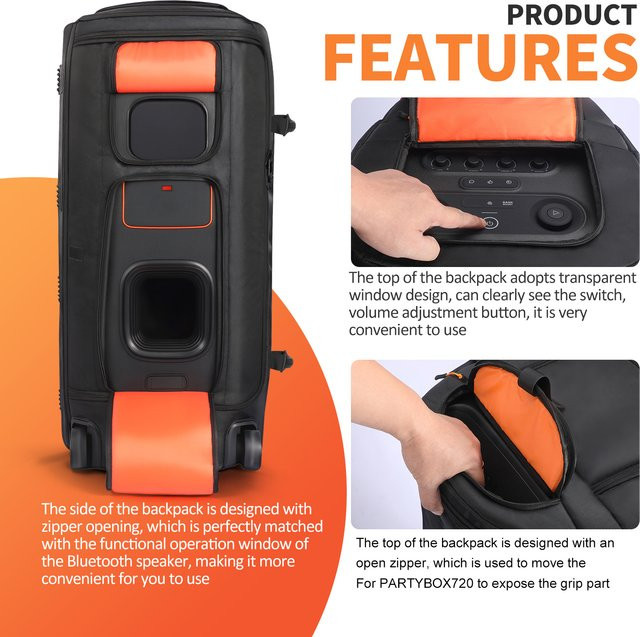 VODOOL Staubschutzhülle und Aufbewahrungstasche für JBL PartyBox 720, wasserdichte Lautsprechertasche für Reisen im Freien - Bild 1