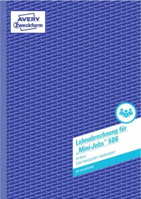 Avery Zweckform Lohnabrechnung für geringfügig Beschäftigte Nr. 506, A4, Weiß - Bild 1