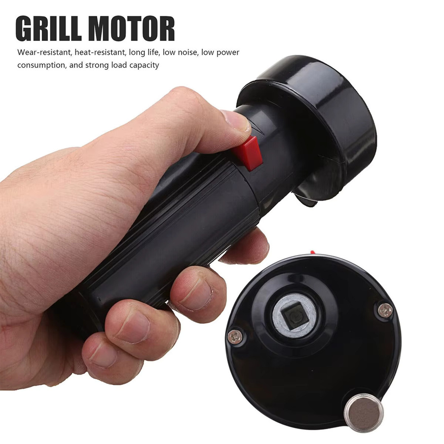 Elektrischer Grill Rotator Motor und Drehspieß Set in Schwarz - Bild 4