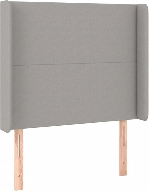 vidaXL LED Kopfteil in Hellgrau mit integrierter Beleuchtung und USB-Ladeanschluss, gepolstert aus Stoff, B/T/H: 103 x 16 x 118/128 cm - Bild 1