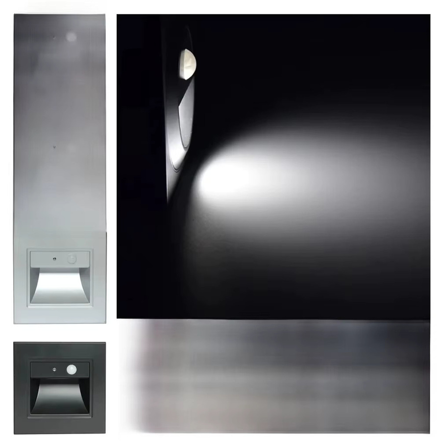 WAAJEA LED Treppenlicht mit PIR Bewegungsmelder, Infrarot Wandleuchte zur Einbau-Montage in Weiß - Bild 4