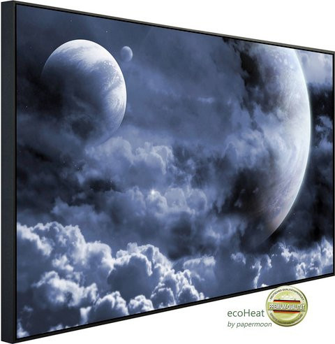 papermoon Infrarotheizung EcoHeat Wolken mit Monden in Bunt mit Matt-Effekt, App-Steuerung und Überhitzungsschutz, B/H/T: 120 x 60 x 60 cm - Bild 1