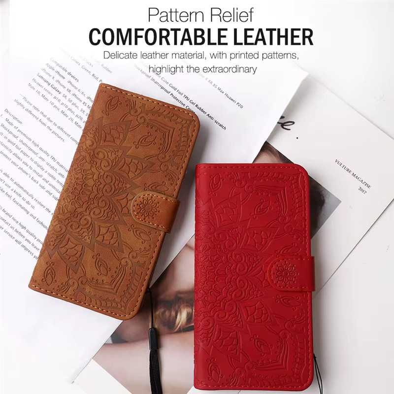 3D Datura Blumenmuster Leder Handyhülle als Brieftasche und Sling Case für Apple iPhone Modelle in Schwarz - Bild 1