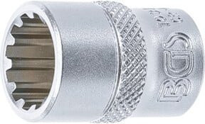 BGS Steckschlüssel-Einsatz Gear Lock 10313 aus Chrom-Vanadium, Antrieb 3/8 Zoll, Schlüsselweite 13 mm, Farbe Silber - Bild 1
