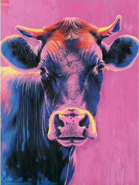 Art Universe Leinwandbild Violetta Modern Graphic in Purple, Breite: 90 cm, Höhe: 120 cm - Bild 1
